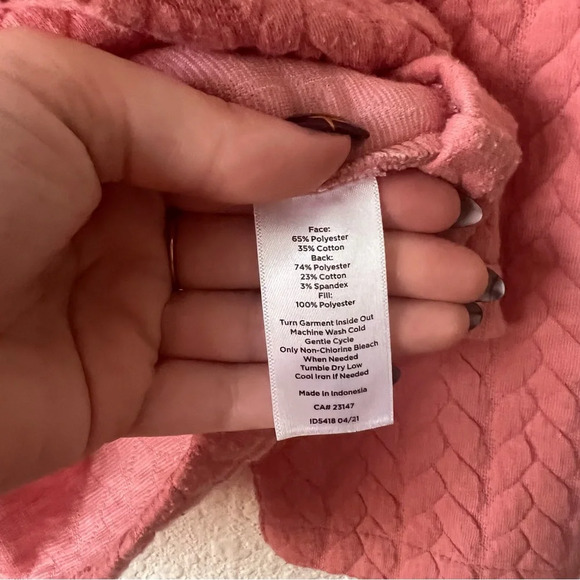 TALBOTS QUILTED JACQUARD ZIP MOCKNECK PULLOVER SIZE LARGE PETITE - Picture 4 of 8